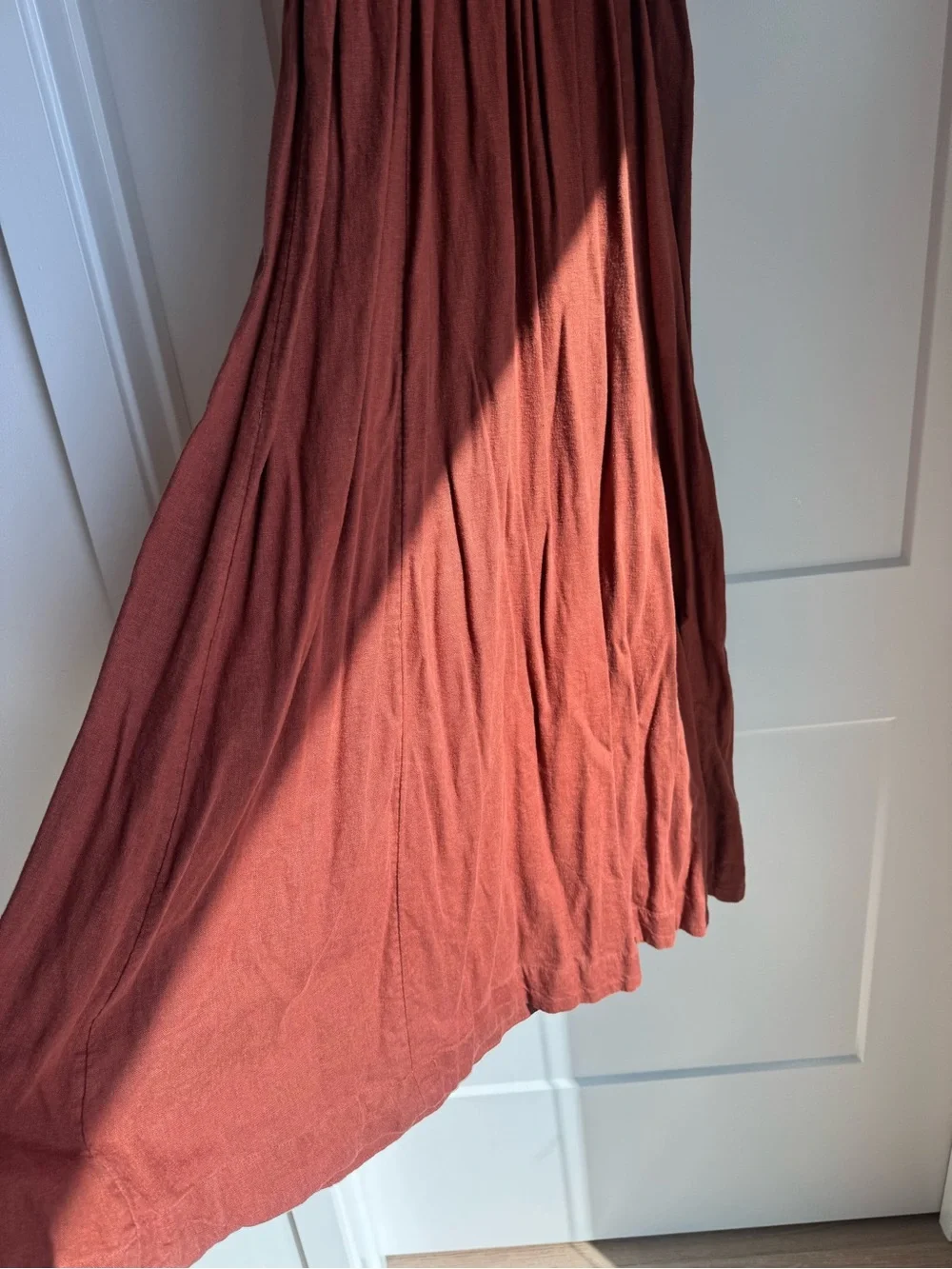 Abercrombie & Fitch Brick Red Smocked Waist Maxi Dress